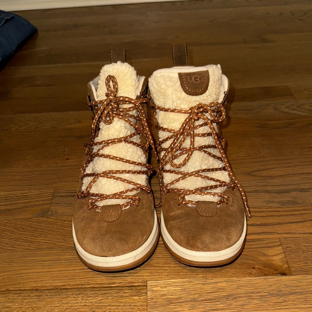 UGG Brown and Cream Shearling Boots